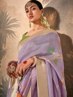 Light Violet Munga Silk Paithani Saree